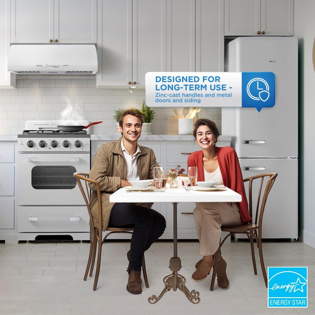 Unique Appliances Classic Retro 23.6" Frost-Free 11.7 cu. ft. Energy Star Certified Bottom Freezer Refrigerator UGP-330L W AC