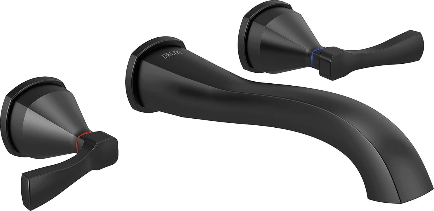 Stryke Transitional Matte Black Wall-Mounted Bathroom Faucet