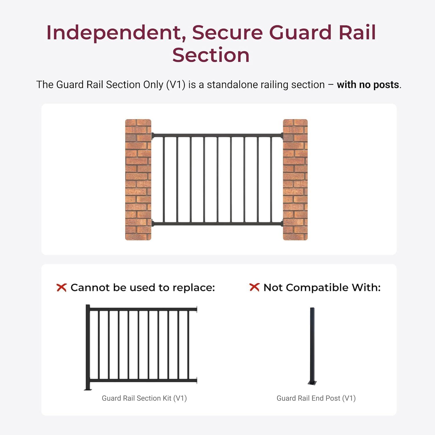 CR Home Metal Railing For Deck, Metal Guard Rail Kit With Balusters For Deck Railing 32 Inch, Wrought Iron Deck Railing Kit And Porch Railing Ideal For Residential And Commercial Use, 6ft Wide