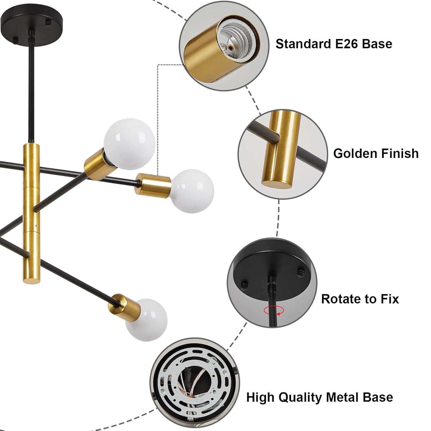 Cobina 6 - Light Dimmable Sputnik Sphere Chandelier