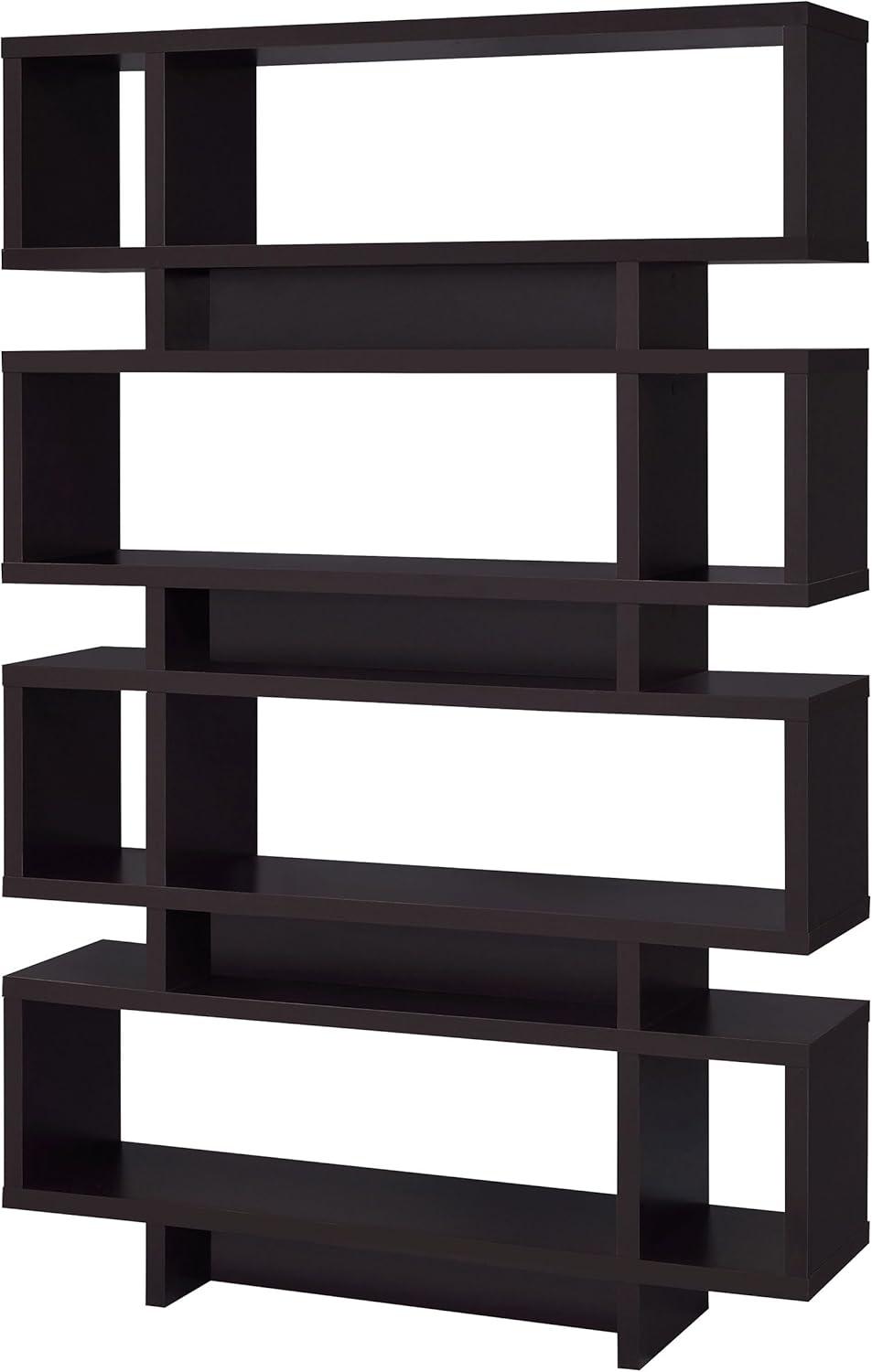 Coaster Home Furnishings 4 Tier Display Bookcase Storage Shelf, Cappuccino