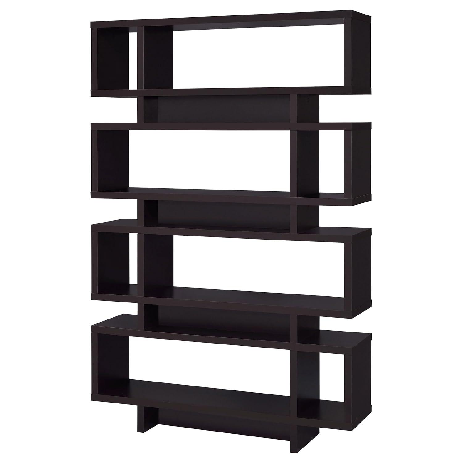 Coaster Home Furnishings 4 Tier Display Bookcase Storage Shelf, Cappuccino