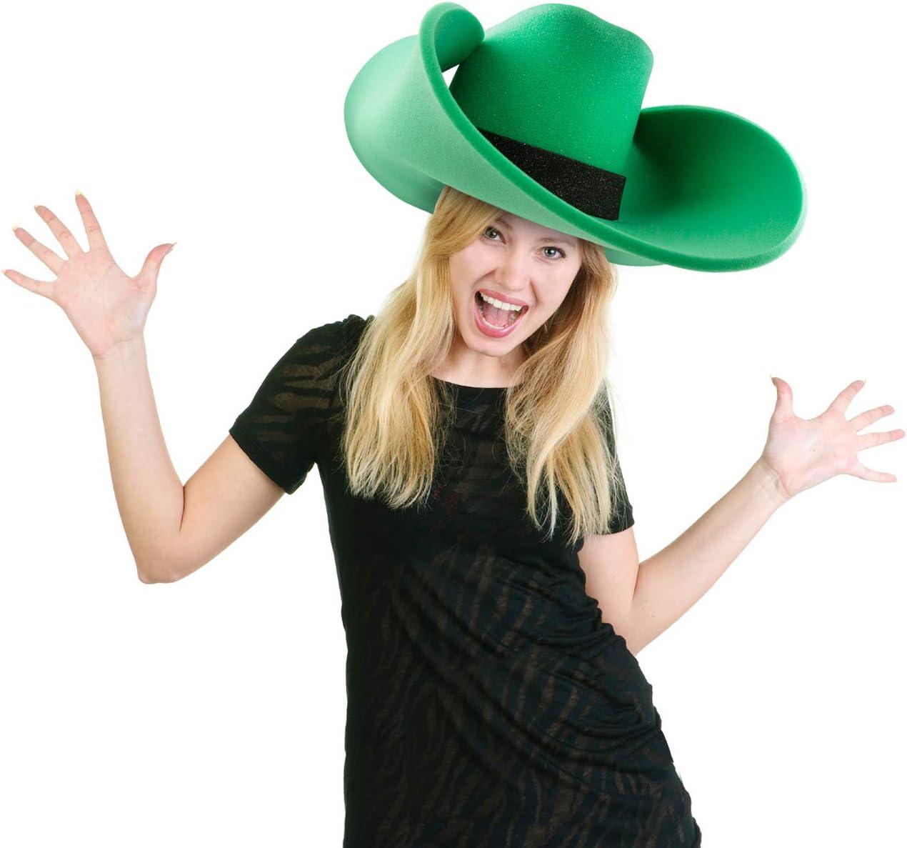 FUNSTITUTION Cowboy Hat, Giant Foam Cowboy Hat - Oversized Hat - Silly, Crazy and Funny Hats for Adults and Kids - Huge Hat - Yellow Hat