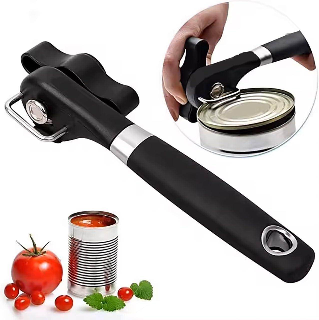 XIXISTARYY Kitchen Gadgets Tableware Smooth Edge Safe Cut Can Opener No Sharp Edges Or Cuts Black