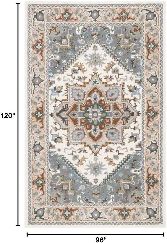 Heritage HG625 Handmade Area Rug - 8'x10' - Grey/Navy - Safavieh