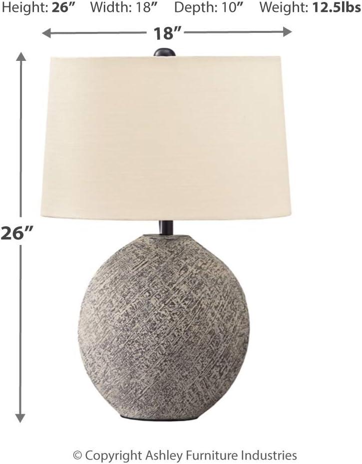 Harif Table Lamp Black - Signature Design by Ashley: Oval Shade, 3-Way Switch, 26.63" Height