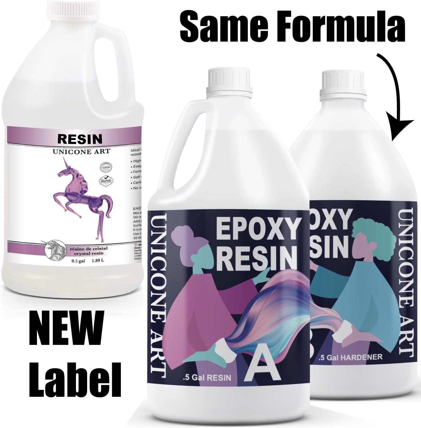 INCLY 1 Gallon Crystal Clear Epoxy Resin Kit, Bubbles Free Epoxy Resin Supplies, Casting & Coating Resin Epoxy for Craft Tabletop, Art Painting, Molds, with 24 Mica Powder, Large Silicone Cup & Stick