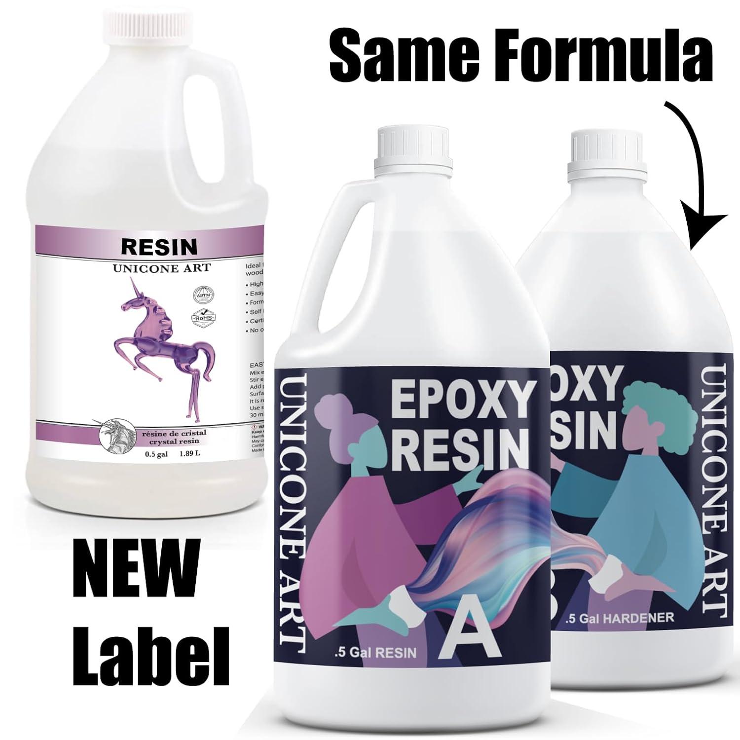INCLY 1 Gallon Crystal Clear Epoxy Resin Kit, Bubbles Free Epoxy Resin Supplies, Casting & Coating Resin Epoxy for Craft Tabletop, Art Painting, Molds, with 24 Mica Powder, Large Silicone Cup & Stick