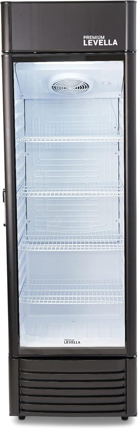 Premium Levella 9.0 cu ft 1-Glass Door Commercial Refrigerator, Matte Black