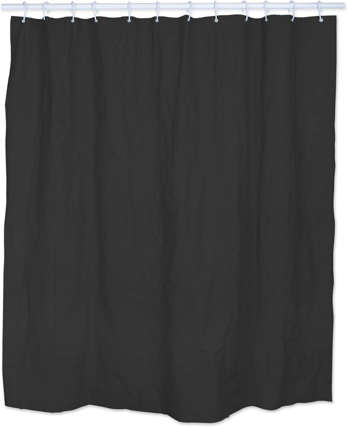 Design Imports SHOWER CURTAIN Contemporary Black Solid Print Peva Shower Curtains, 72 x 70 in, Washable