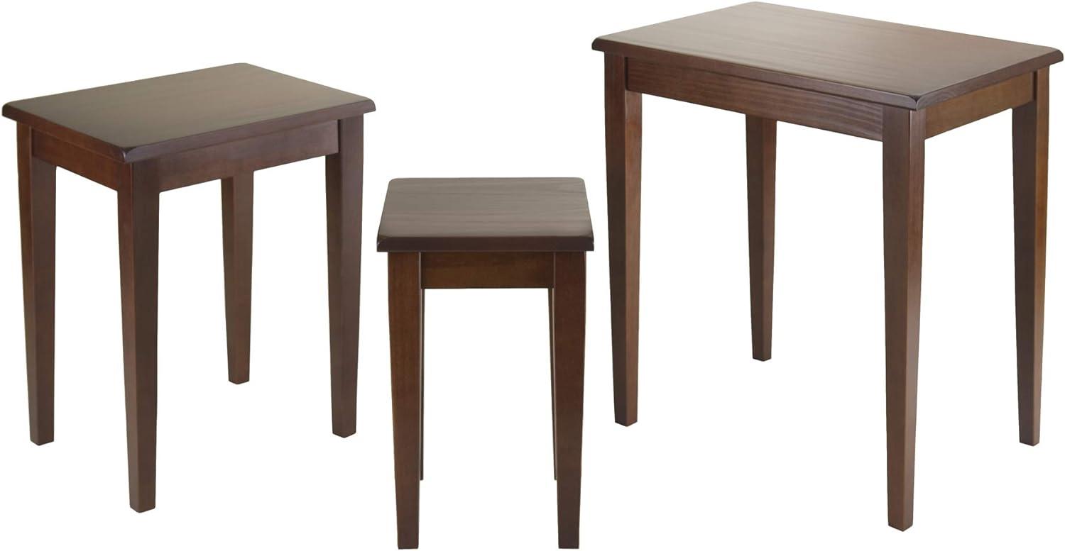 Walnut Wood 3-Piece Rectangular Nesting Tables