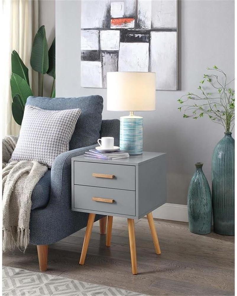 Convenience Concepts Oslo 2 Drawer End Table, Gray