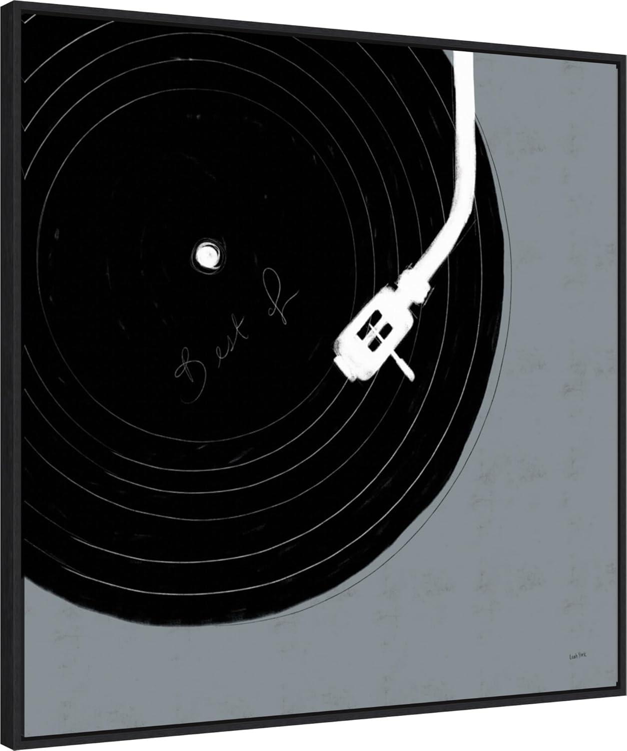 Musical Abstract II Record Black and Gray Canvas Print