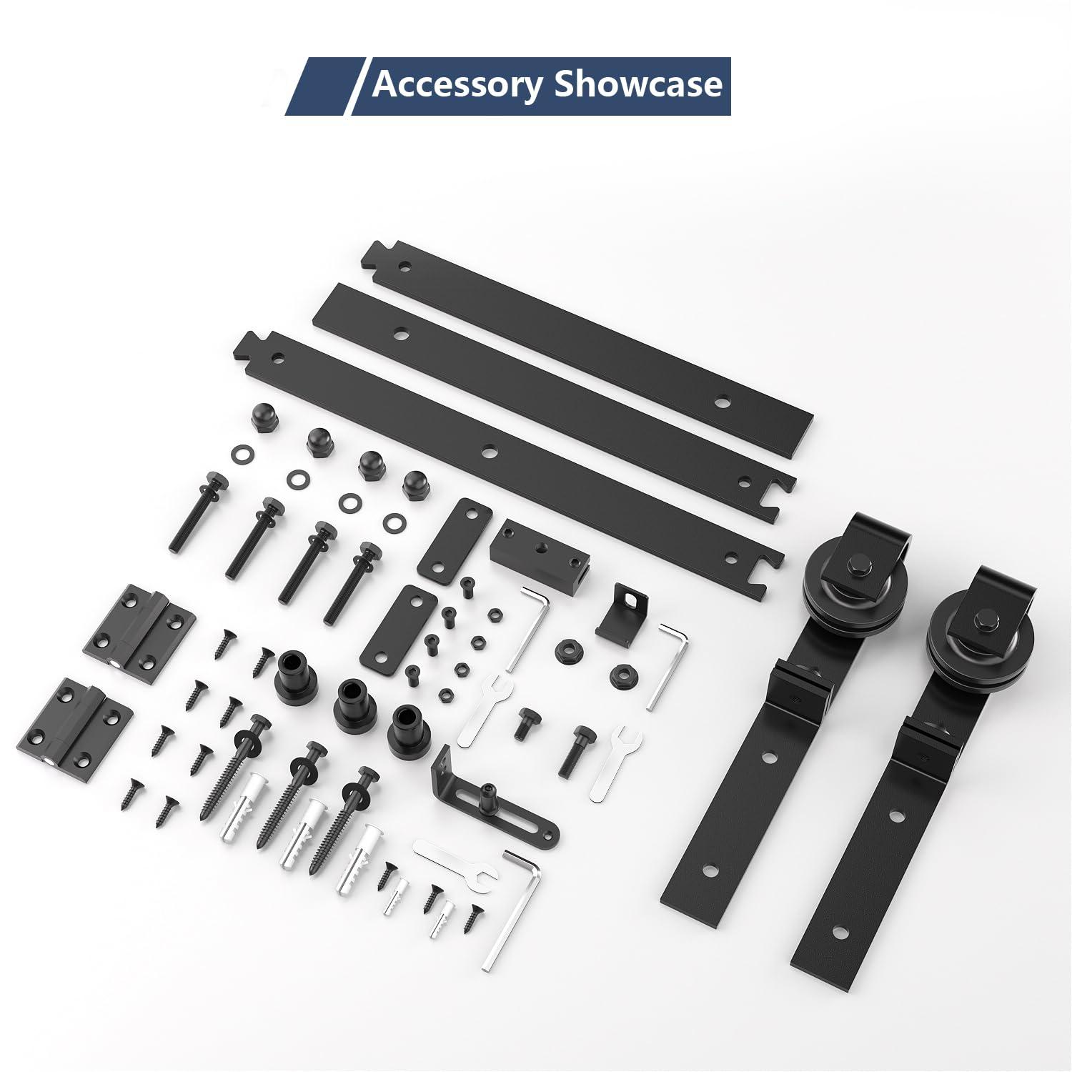 MAXAYA 36" Bifold Barn Door Hardware Kit - Space Saving Folding ...