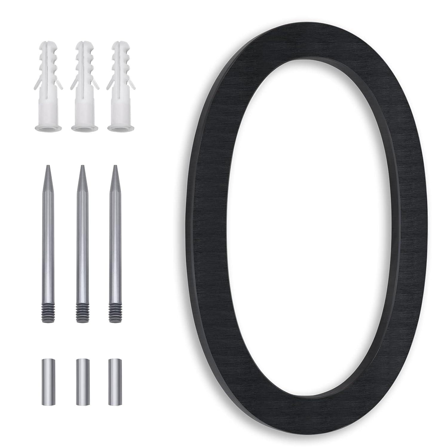 8 Inch Black Metal Floating House Number