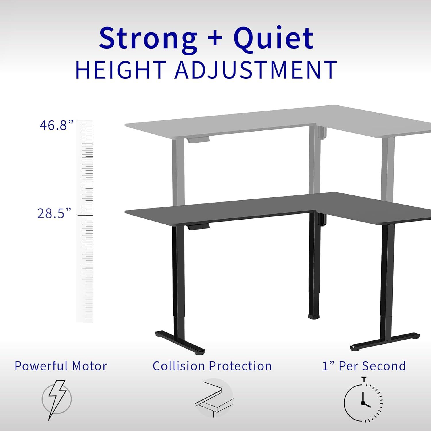 VIVO Black Electric 75" x 63" Corner Standing Desk, L-Shaped Workstation