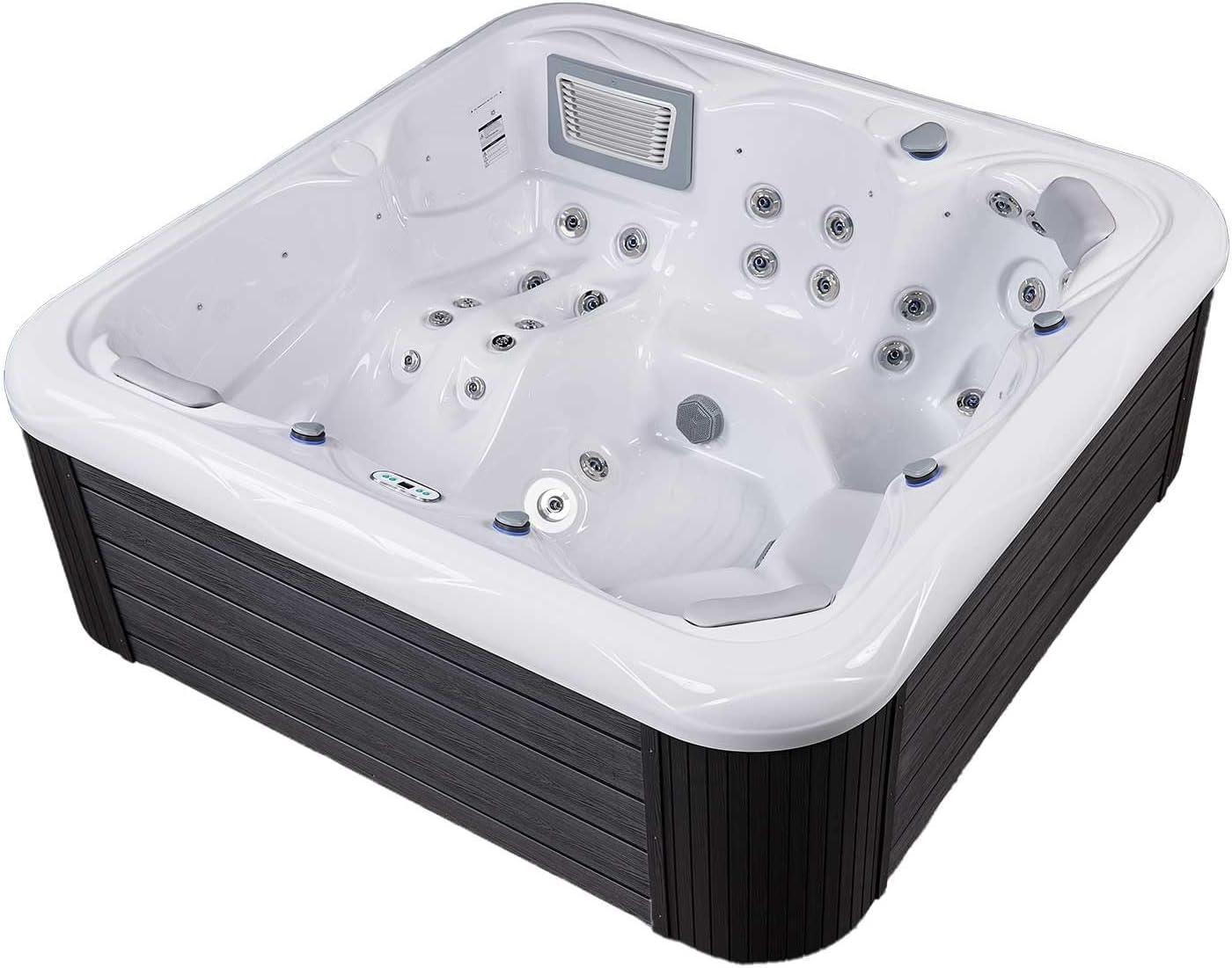 New York 6 - Person 49 - Jet Acrylic Square Hot Tub with Ozonator in White