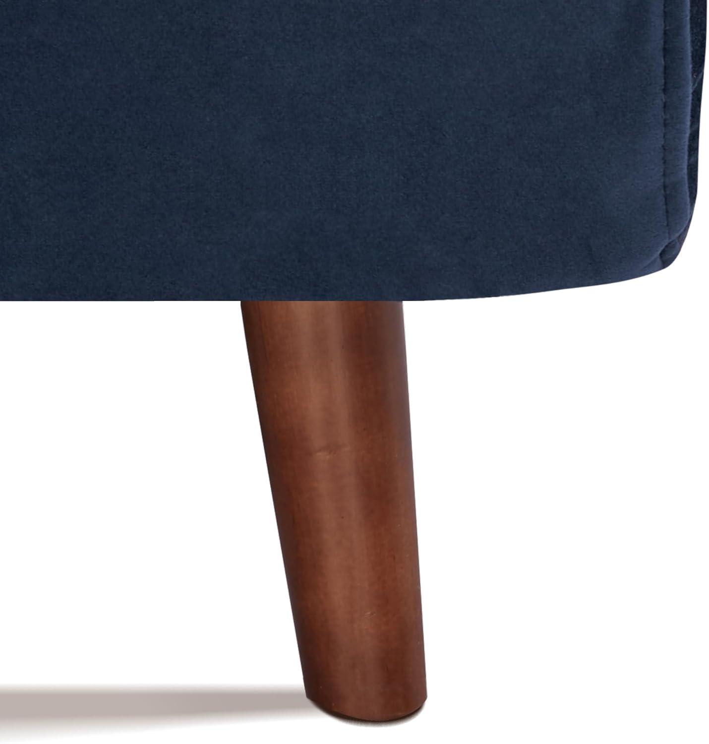 A&D Home Tustin Polyester Convertible Futon Chair, Velvet Blue