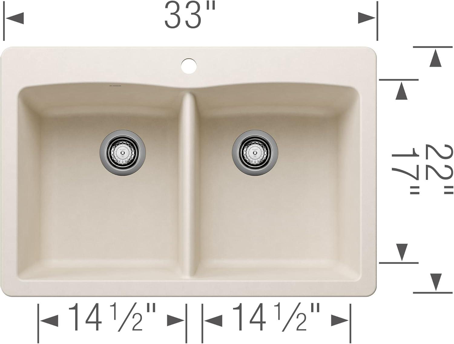 Diamond SILGRANIT 33" L x 22" W Double Bowl Drop-In/Undermount Kitchen Sink