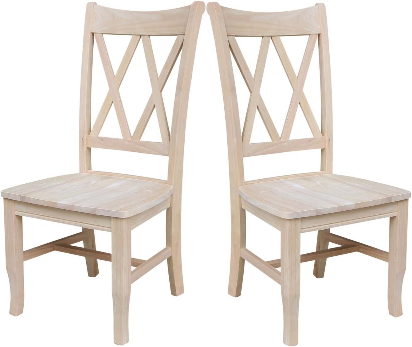 Set Of 2 Double X Back Chair Unfinished - International Concepts