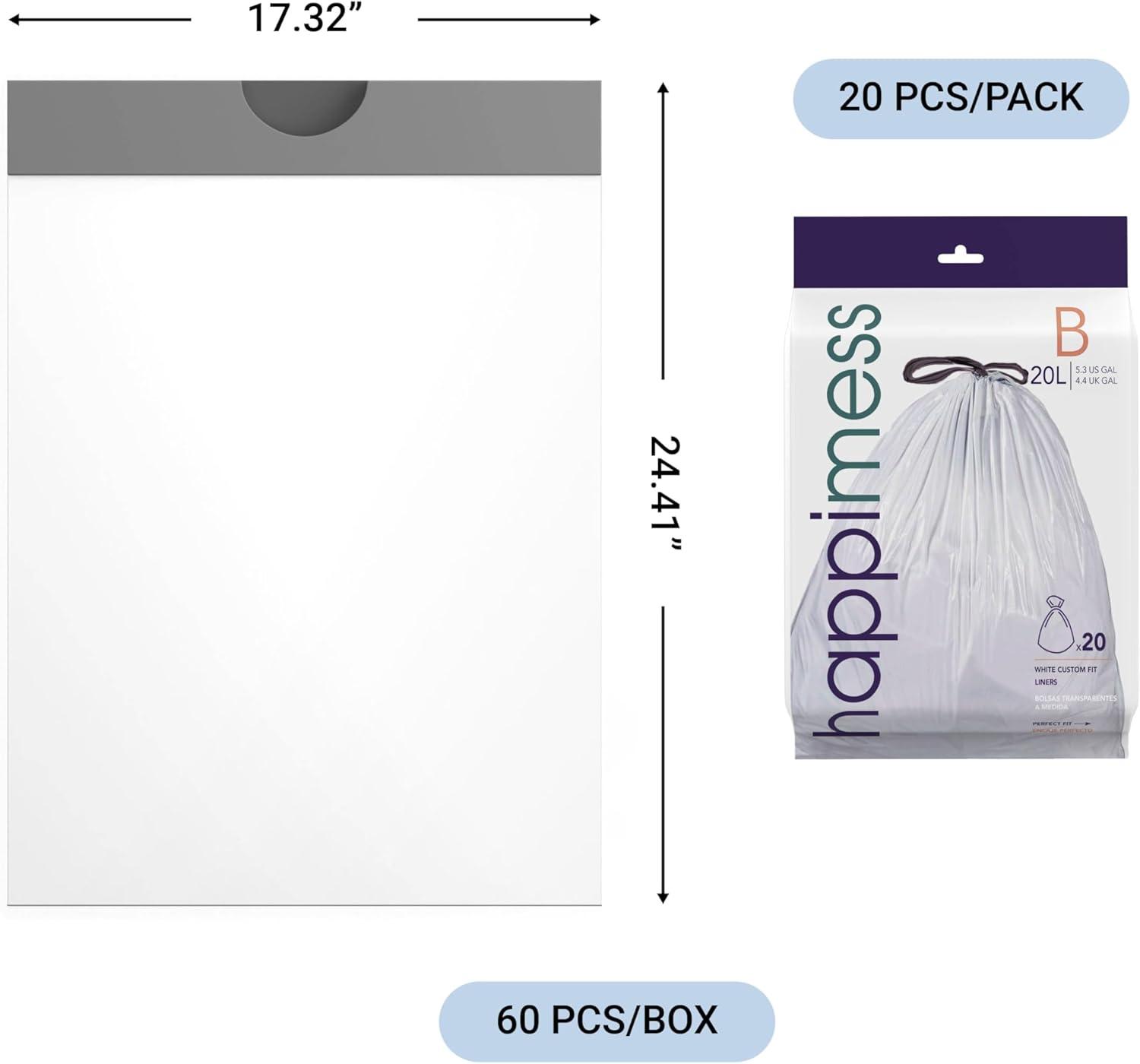 happimess Drawstring Trash Bags 60 Count