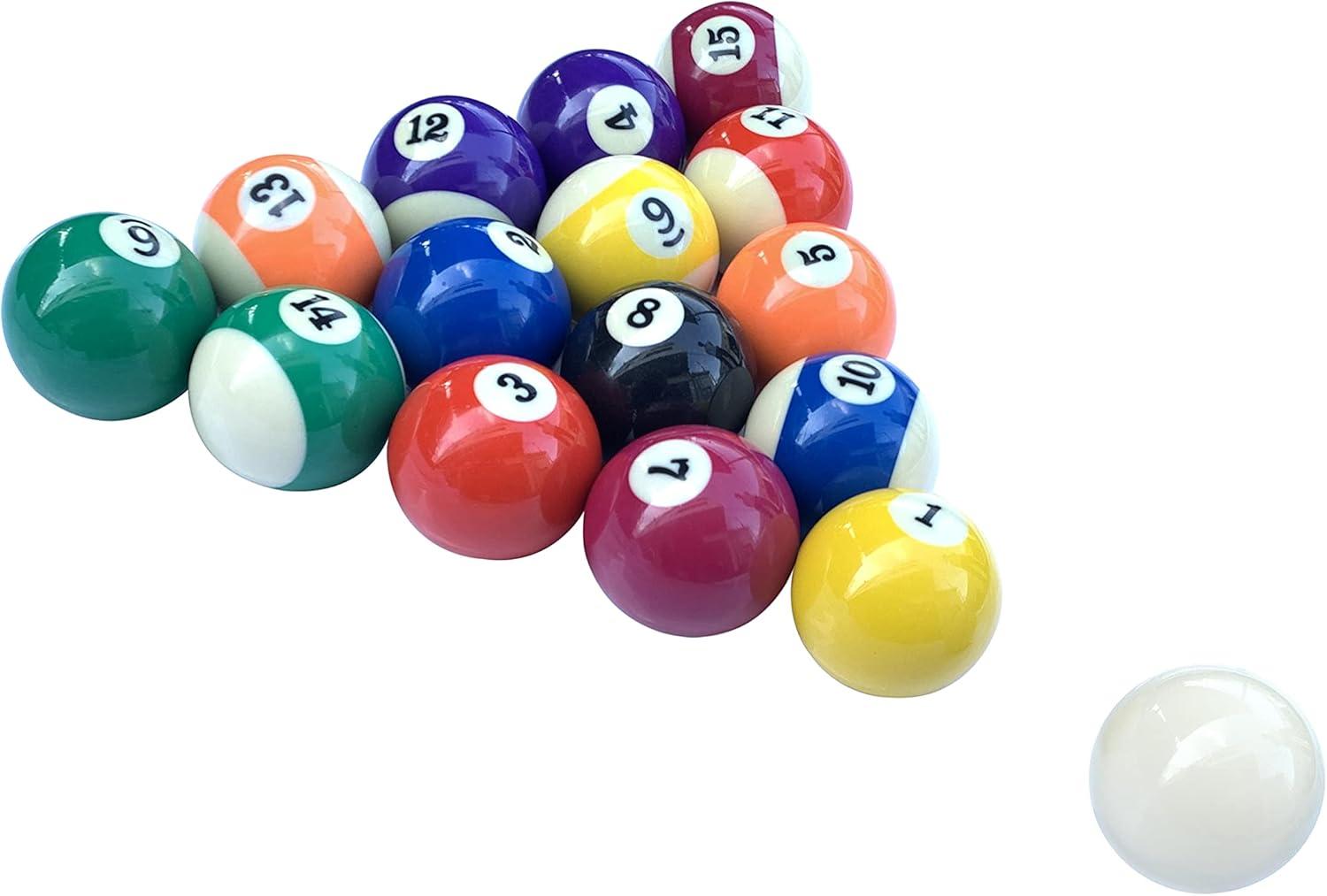 Freetime Fun Pool Table Accessories Including Billiard Pool Balls, Pool Cues, Pool Chalk, 8 Ball Triangle, Pool Table Brush - 26 Piece Billiard Pool Accessories Set - RB9202