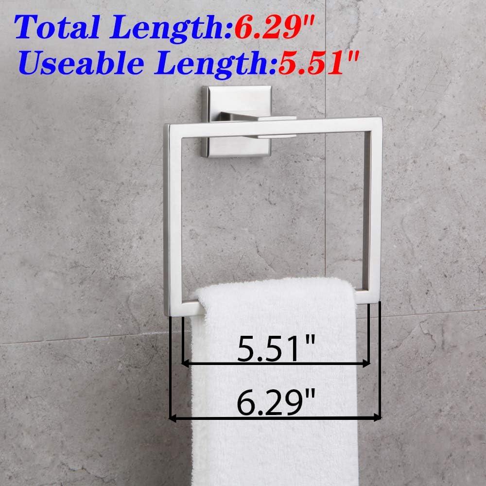 GERZ Bathroom Hardware Accessories Sets Brushed SUS304 Stainless Steel Bath Shower Set 2-Pieces (Toilet Paper Holder Towel Ring) Contemporary Style JG1956-2LS