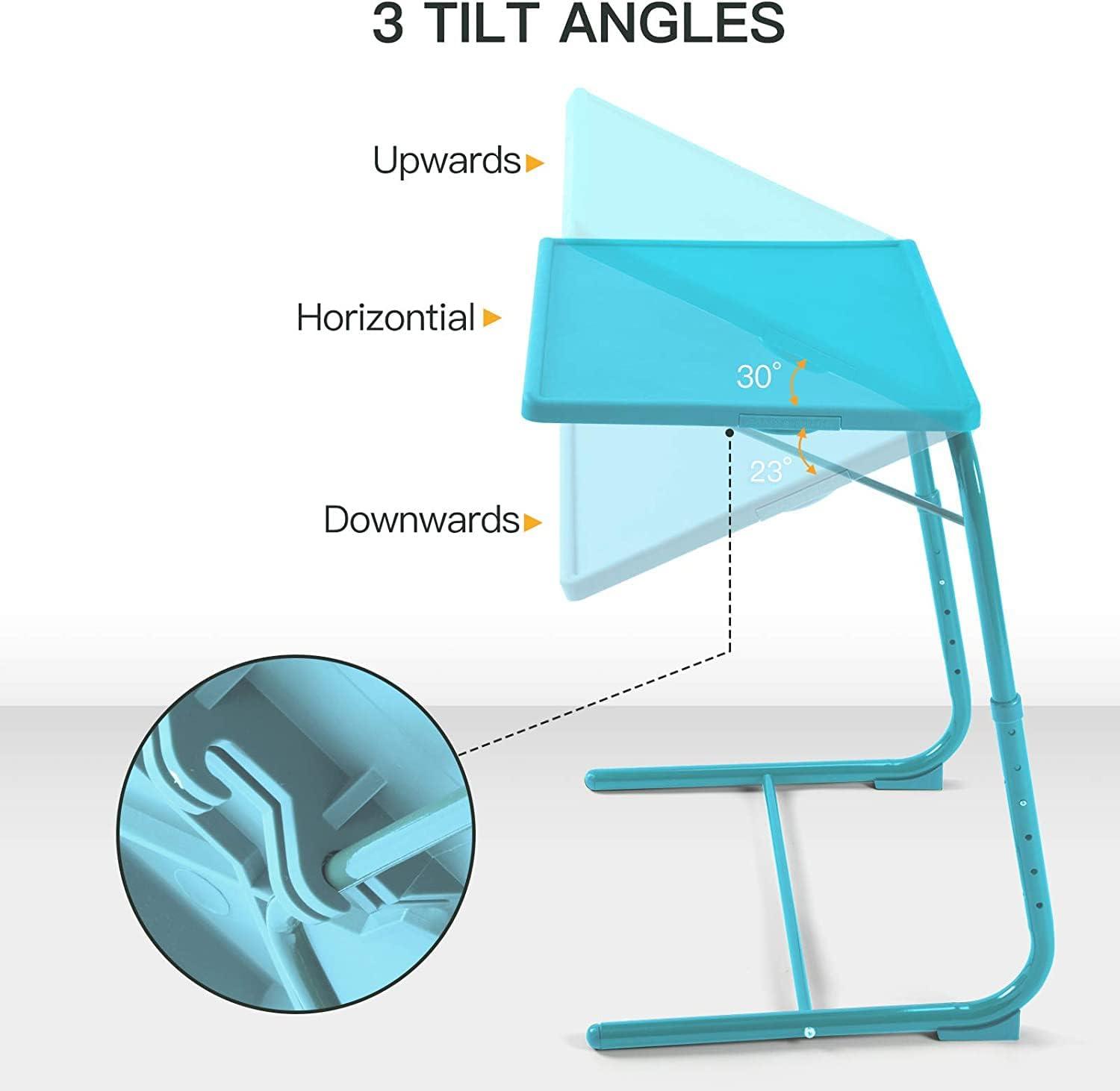 Azure Adjustable Folding TV Tray Table with Cup Holder