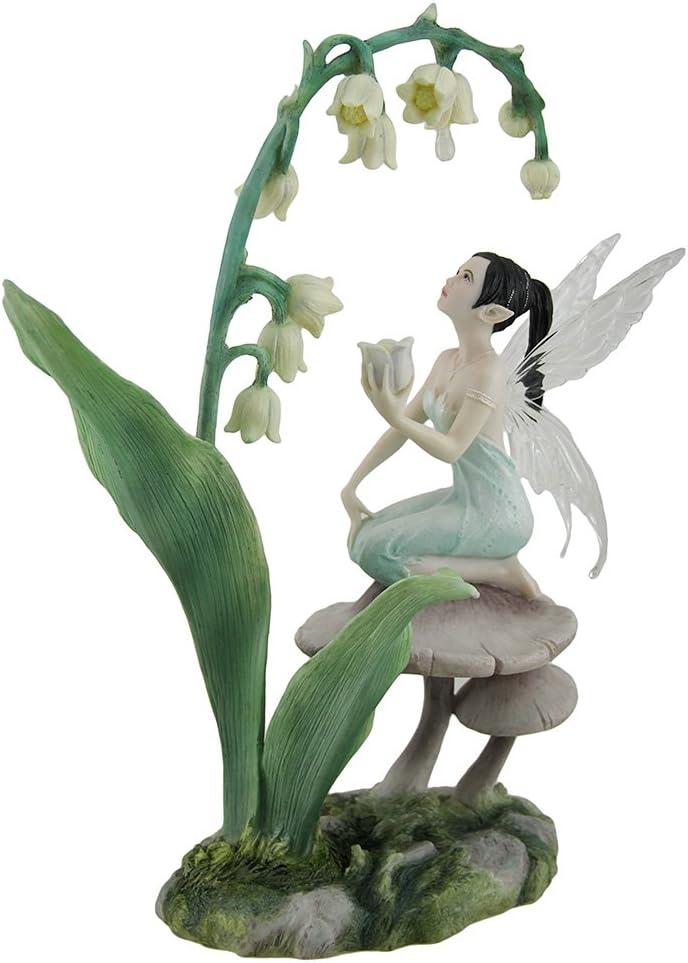 Veronese Design Lily of The Valley Flower Fairy Statue by Artist Rachel Anderson 11 Inch