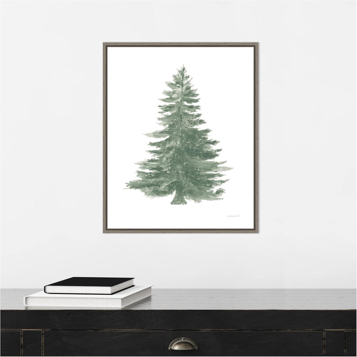 Amanti Art Floursack Holiday Tree by Danhui Nai Canvas Wall Art Print Framed 16 x 20-in.