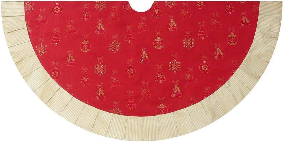 Kurt Adler 60" Red and Gold Ornament Tree Skirt