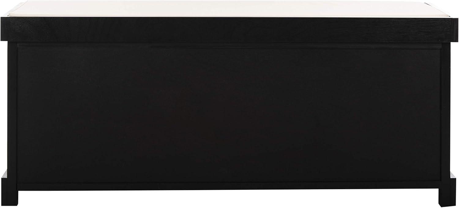 Lonan  Wicker Storage Bench - Black - Safavieh
