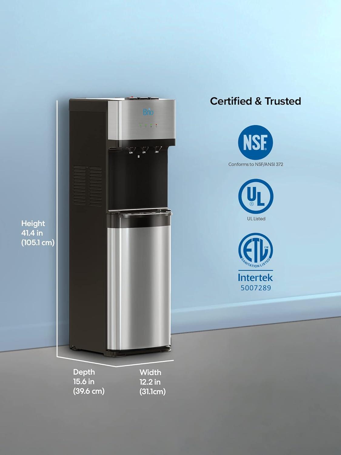 Stainless Steel Bottom Loading Water Cooler with UV Self-Cleaning