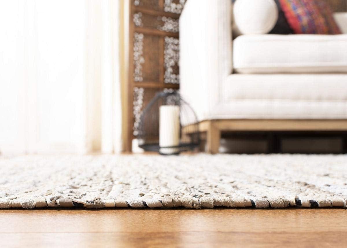 Vintage Leather VTL202 Hand Woven Indoor Accent Rug - Beige/Multi - 2'3"x4' - Safavieh