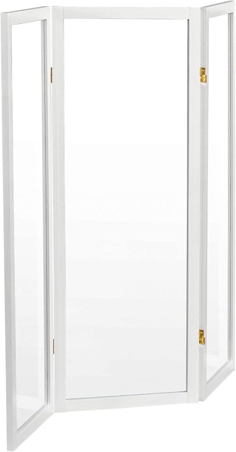 Oriental Furniture 4 ft. Tall Clear Screen White - 3 Panel