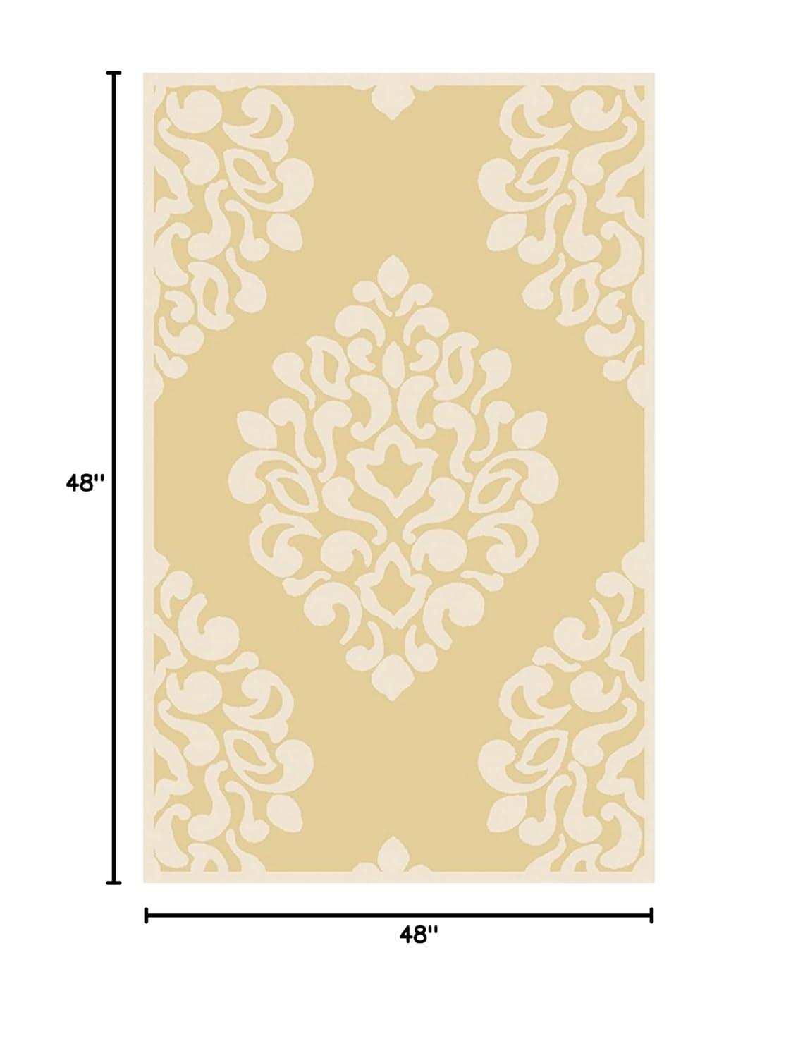 Floret Martha Stewart Hand Tufted Wool Damask Rug