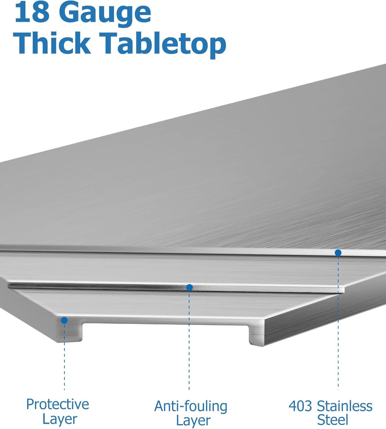 Heavy Duty Stainless Steel Work Table with Adjustable Undershelf