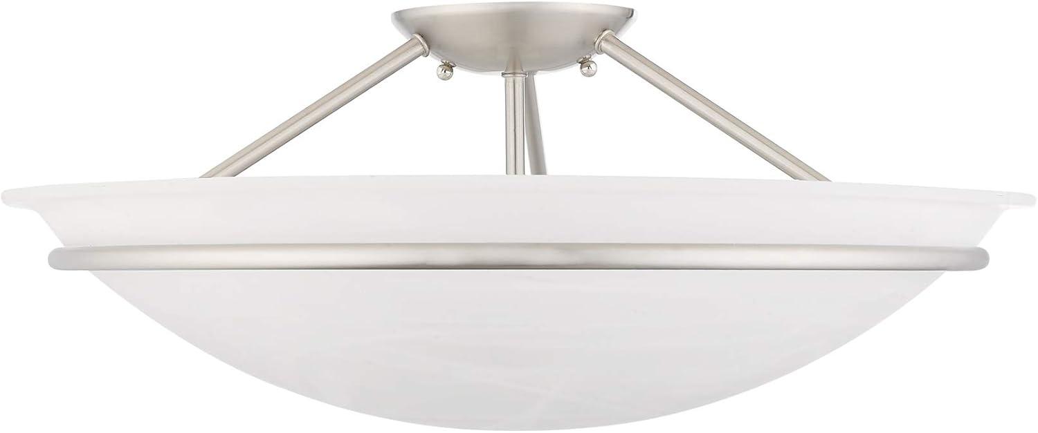 Livex Lighting Newburgh 3 - Light Semi-Flush Mount in  Brushed Nickel