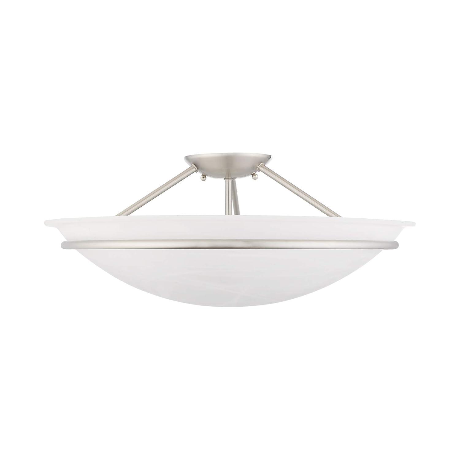 Livex Lighting Newburgh 3 - Light Semi-Flush Mount in  Brushed Nickel