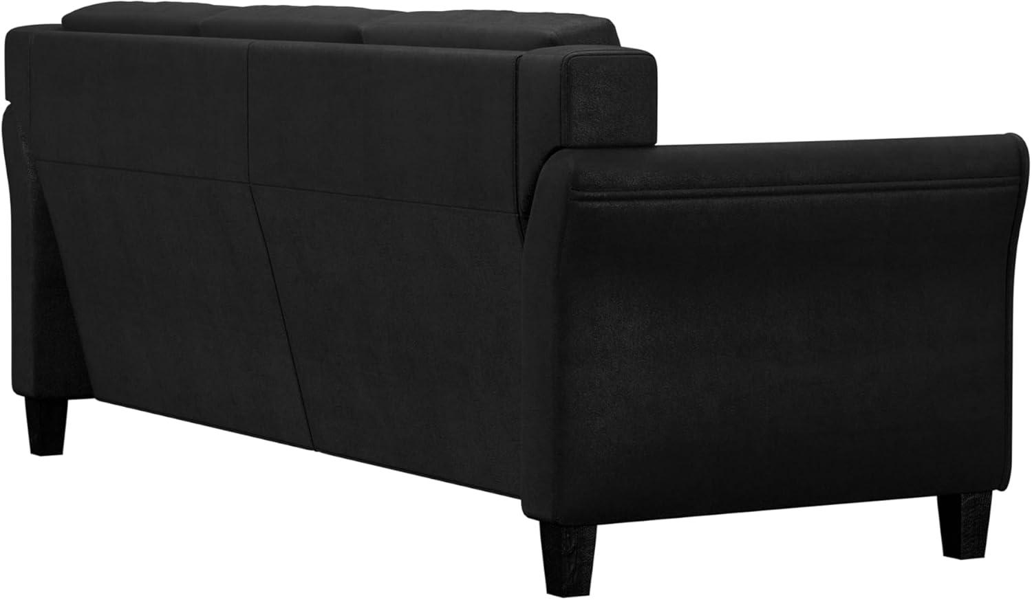 LifeStyle Solutions Hartford Modern Microfiber Sofa in Black