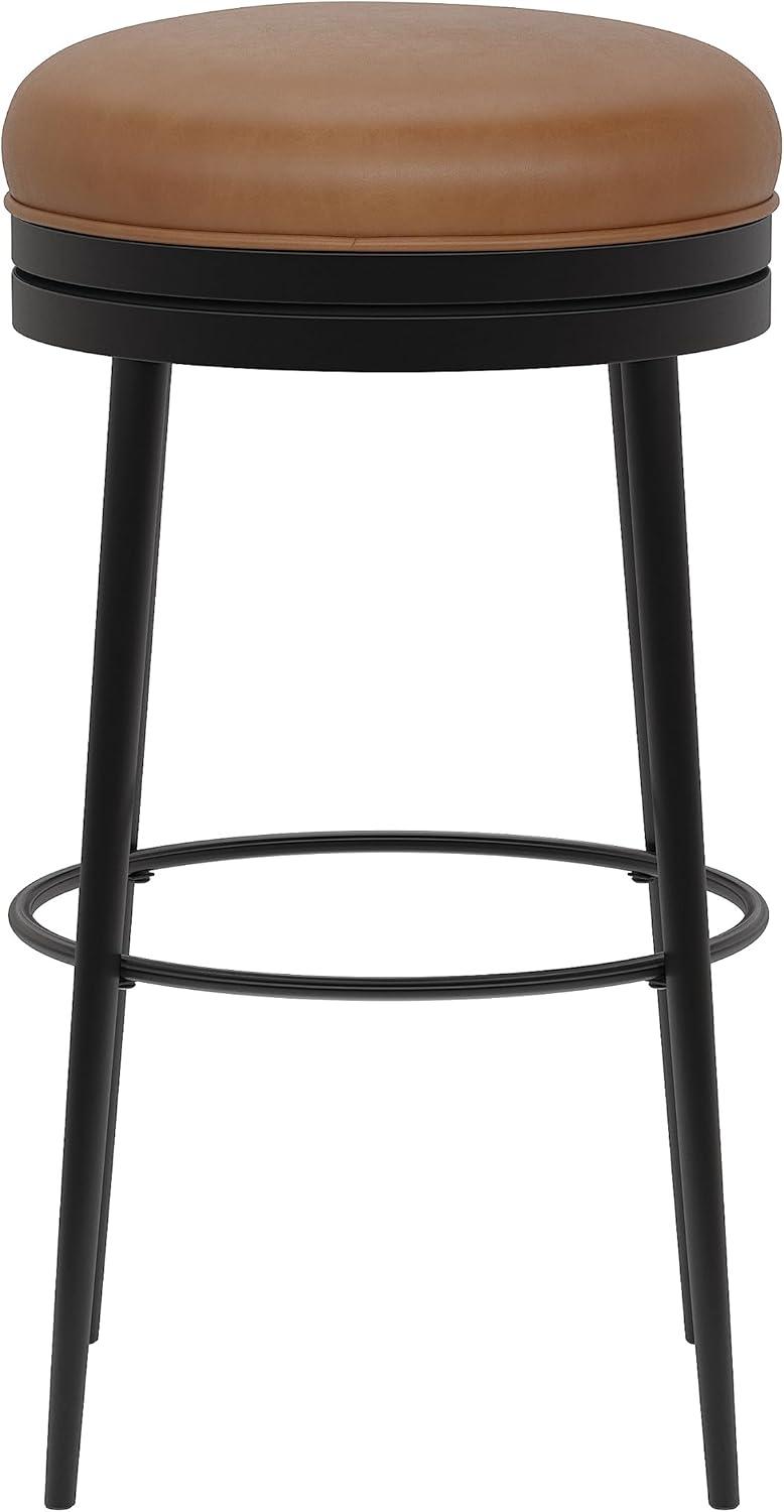 Hillsdale Aubrie Metal Counter Height Swivel Stool, Matte Black