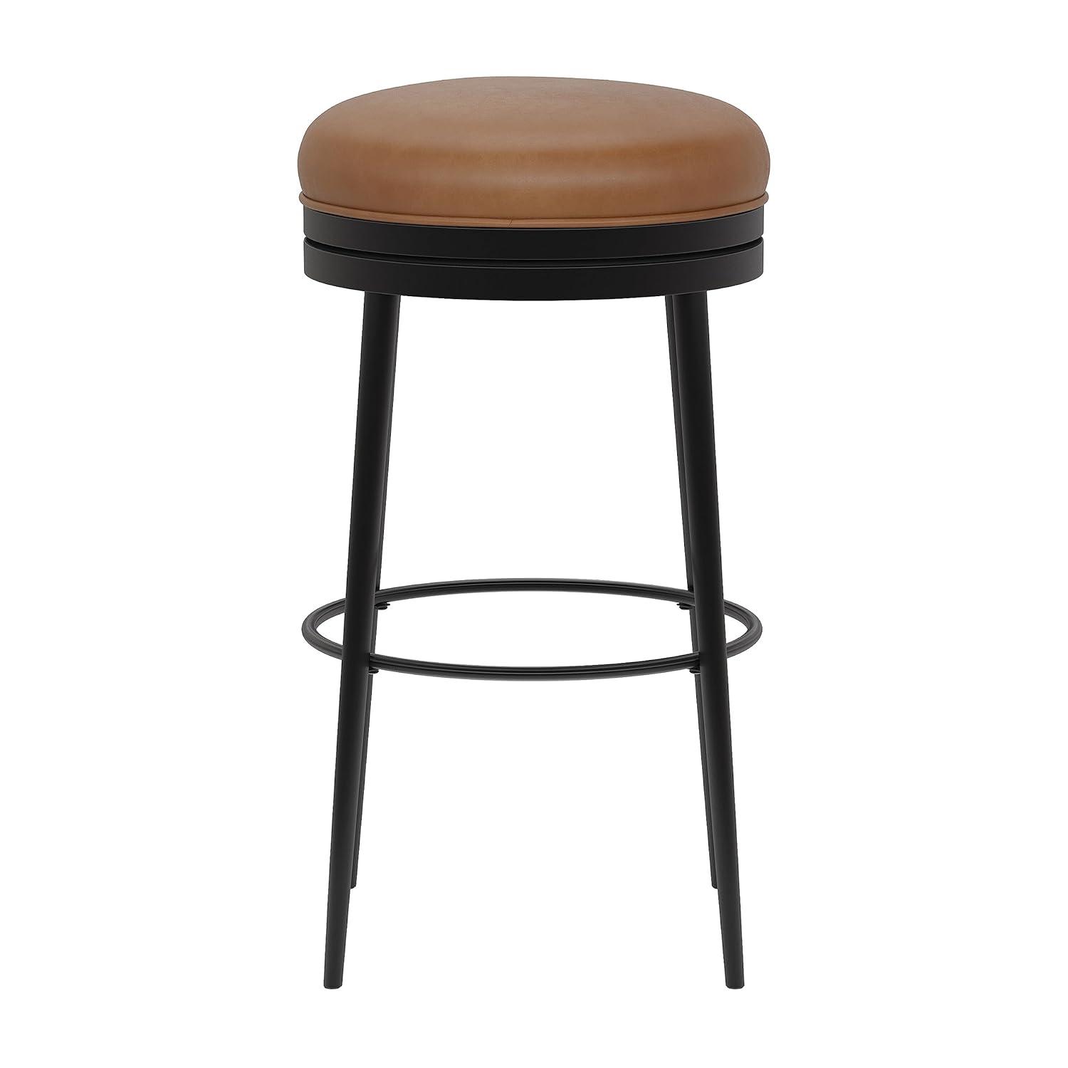 Hillsdale Aubrie Metal Counter Height Swivel Stool, Matte Black