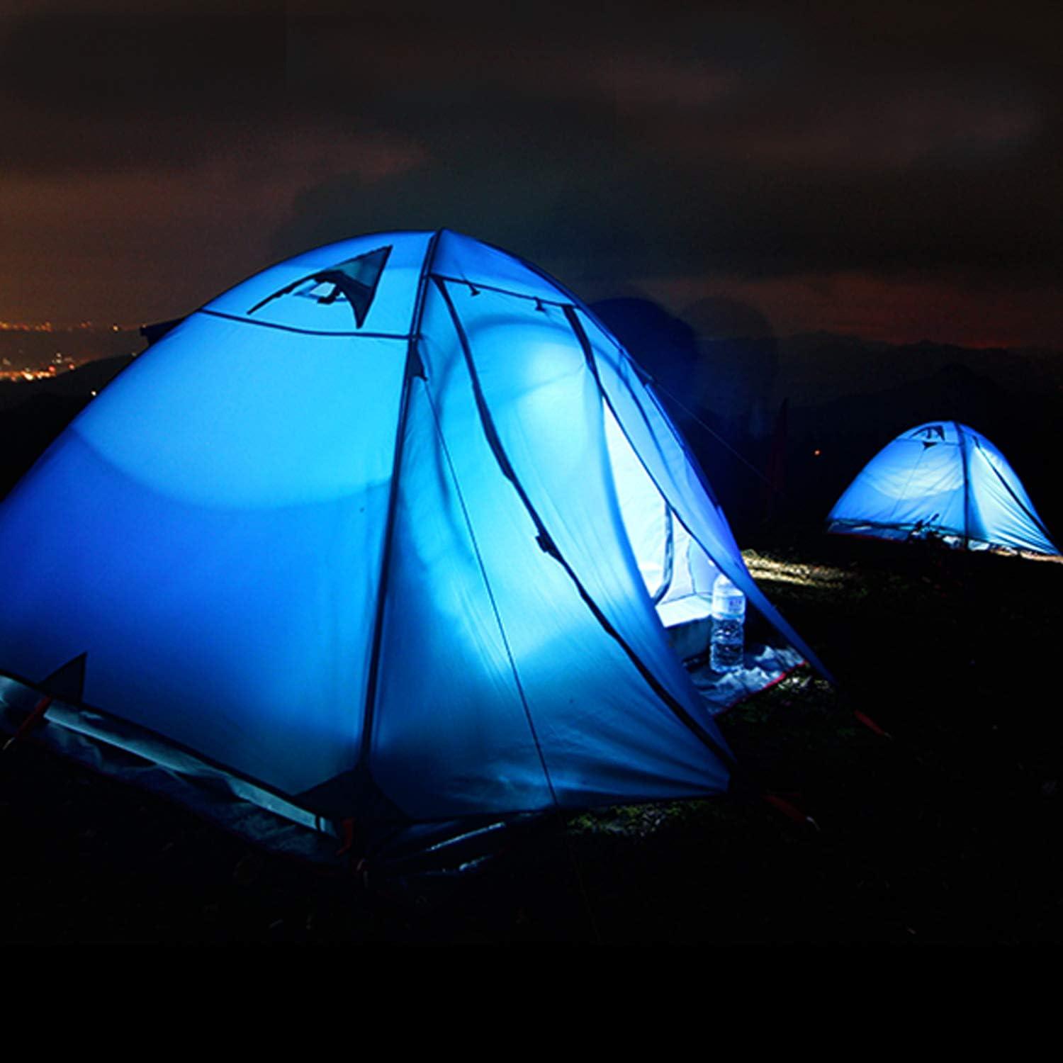 Blue Two-Person Three-Season Dome Camping Tent with Carry Bag