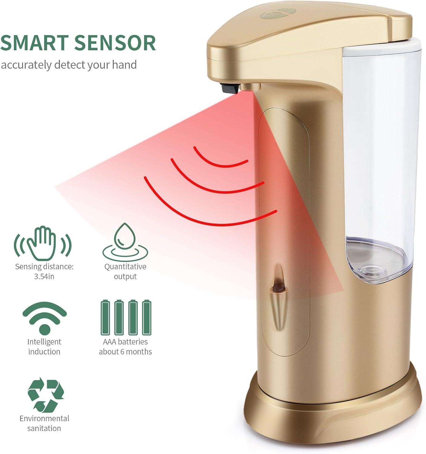 Automatic Soap Dispenser Touchless Sensor - Electric Liquid Soap Dispenser Hand Free with Adjustable Volume Switches for Kitchen Bathroom Countertop Shower Hotel C45