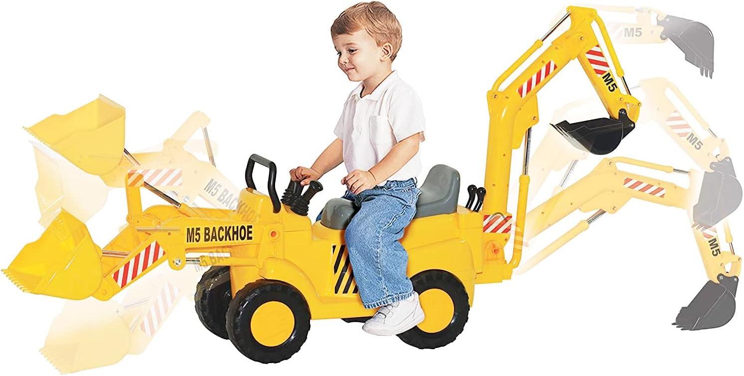 Skyteam Technology M5 Construction Front End Loader & Backhoe Action Ride-on, Children