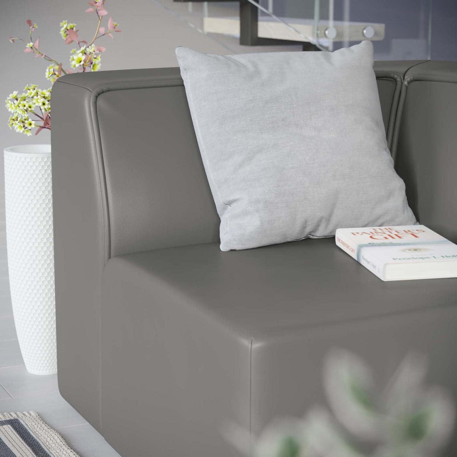 Mingle Vegan Leather Corner Chair Gray - Modway