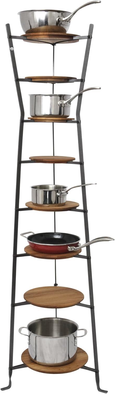 Hammered Steel 8-Tier Hourglass Cookware Stand