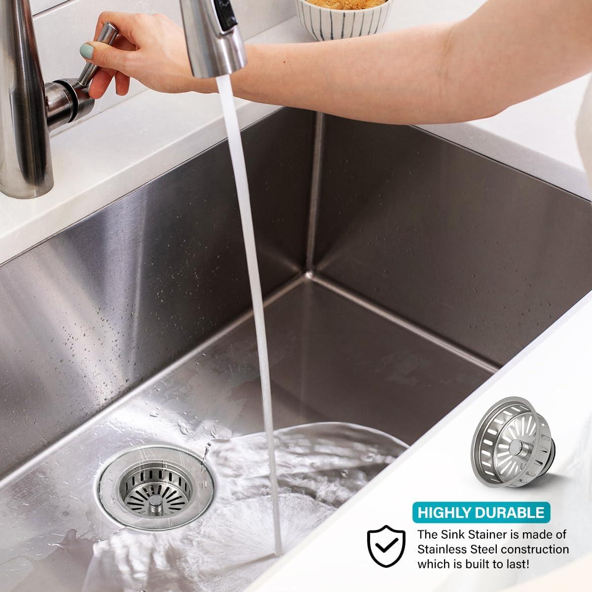Highcraft 97353 Kitchen Sink Basket Strainer Replacement for Kohler Style Drains Stainless Steel Stopper (Can Vary in 2 Styles)