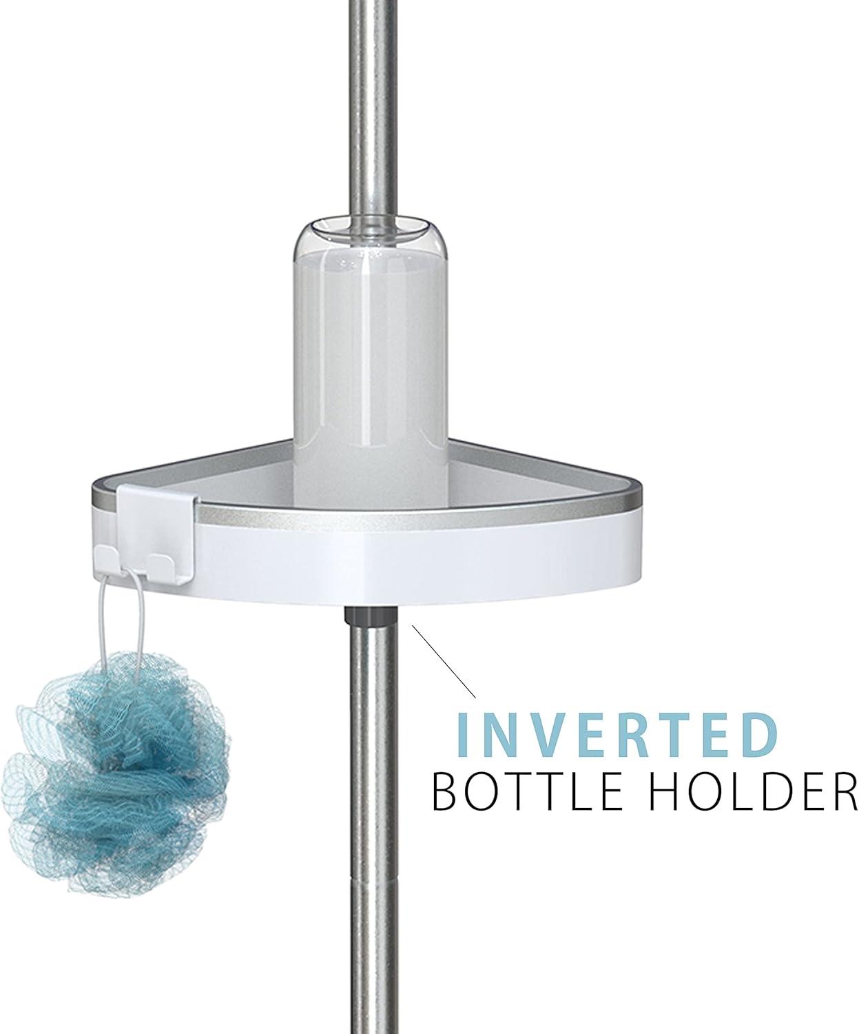 Better Living Products HiRISE 4 Tension Shower Caddy w/Mirror