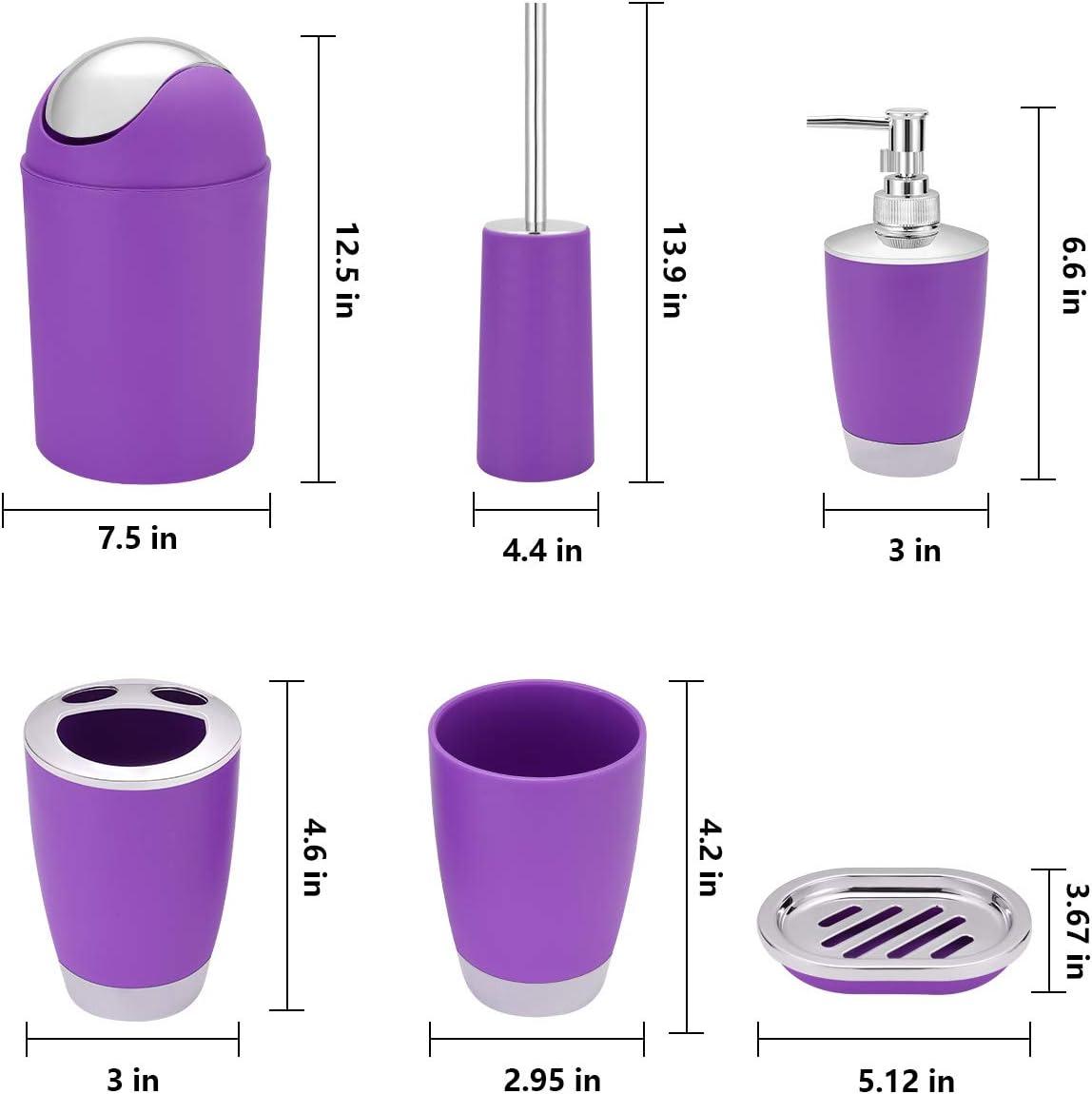 6 Pieces Bathroom Accessories Sets, Bathroom Set Ensemble Bathroom Toothbrush Holder Set